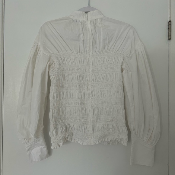 NWT GANNI WHITE BLOUSE - Picture 6 of 6